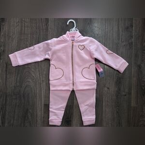 Penelope Mack Pink Heart Kids Matching Set Size 24m NWT